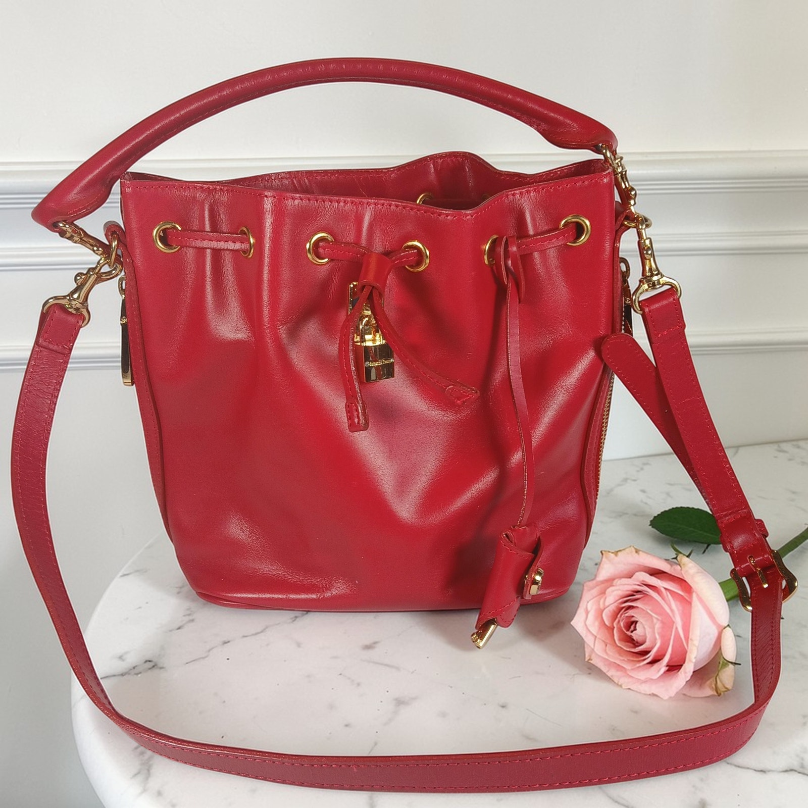Samantha Thavasa Athel Fleury Red Leather 2way Shoulder Handbag Miranda Collect